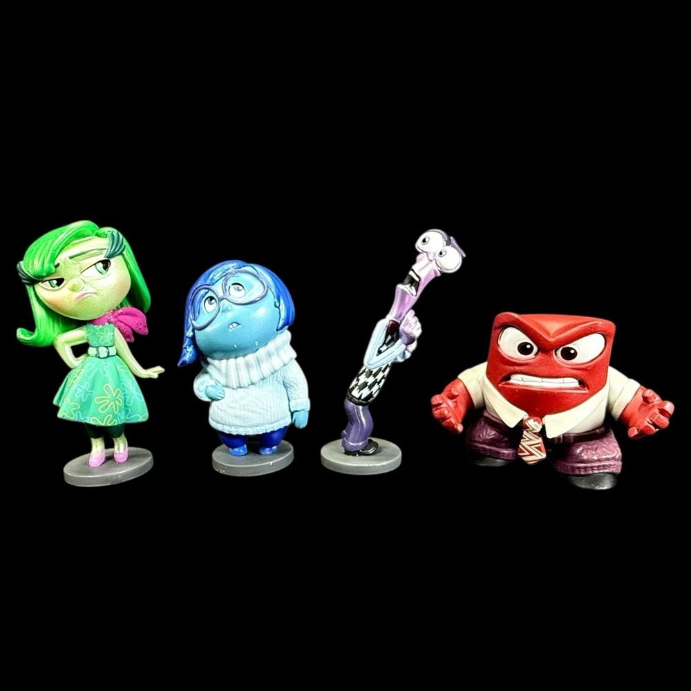 Disney Pixar Inside Out Figures Disgust Anger Sadness Fear Cake Topper Set of 4